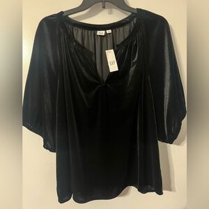 GAP Women's Black Velvet Blouse